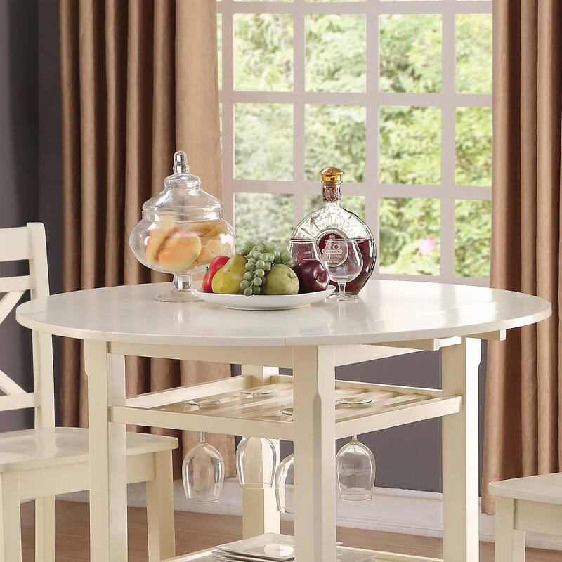 Cream 2-Shelf Counter Height Table