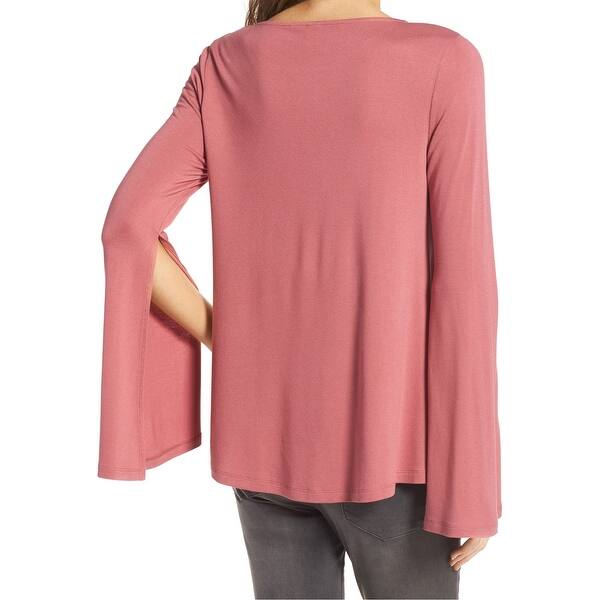 Shop Bp Pink Mauve Womens Small S Split Sleeve Stretch Jersey Tee