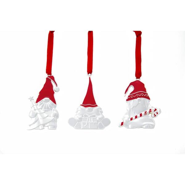 Nambe Mini Gnomes Ornaments Set of 3 3 inch On Sale Bed Bath