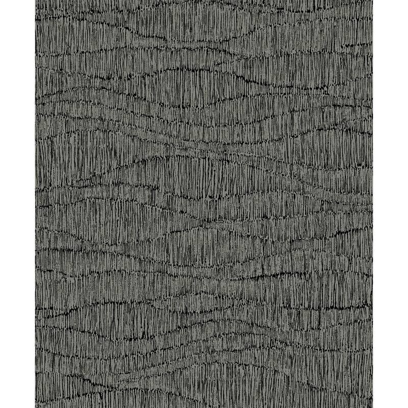 Seabrook Designs Tatiana Waves Non-Woven Unpasted Wallpaper - 20.9 in W x 33 ft. L - Charcoal