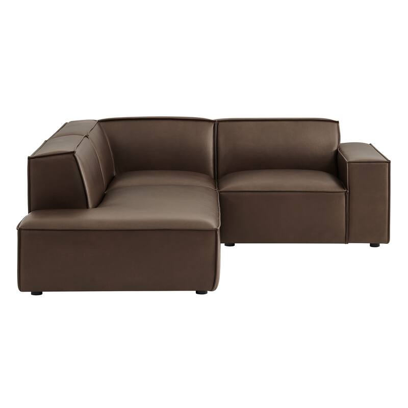 Restore 3-Piece Vegan Leather Modular L-Shaped Sectional Sofa