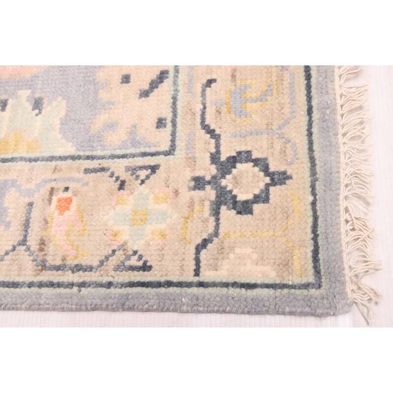ECARPETGALLERY Hand-knotted Modern Oushak Light Denim Blue Wool Rug - 3'0 x 5'1