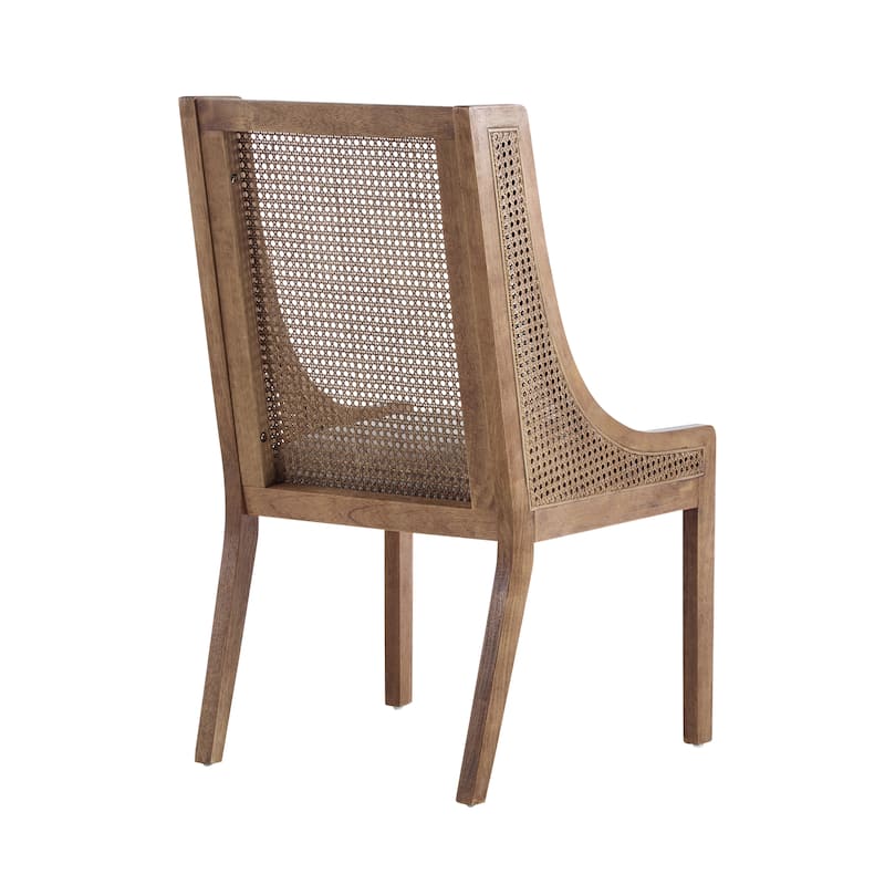 Maurers Cane and Wood Upholstered Dining Chairs (Set of 2) by Christopher Knight Home