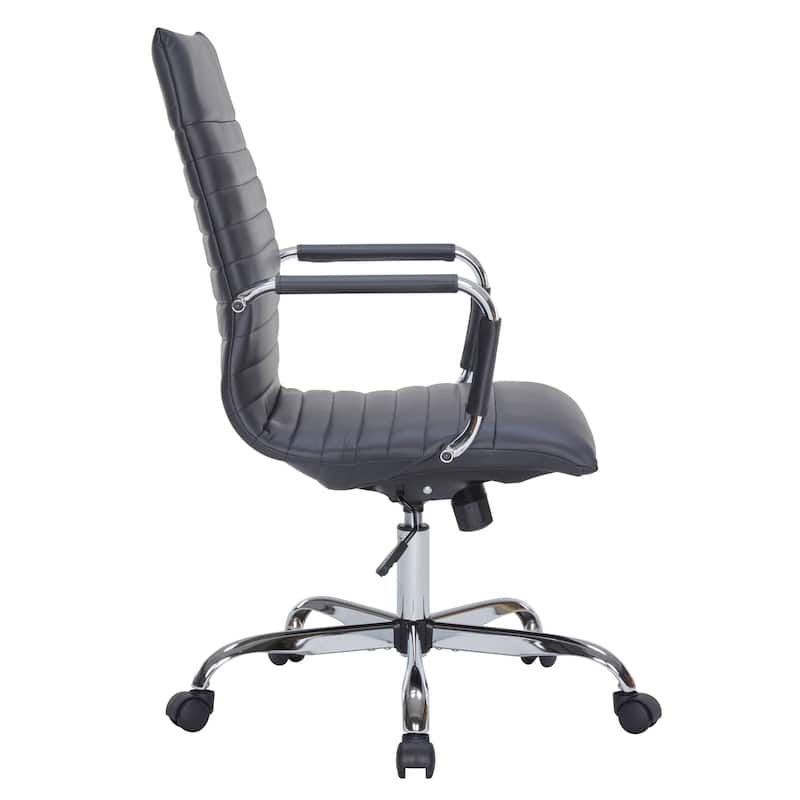 Harris High-Back Leather Executive Office Chair with Metal Frame, Adjustable Height, Tilt Lock, and Swivel for Home/Workspace