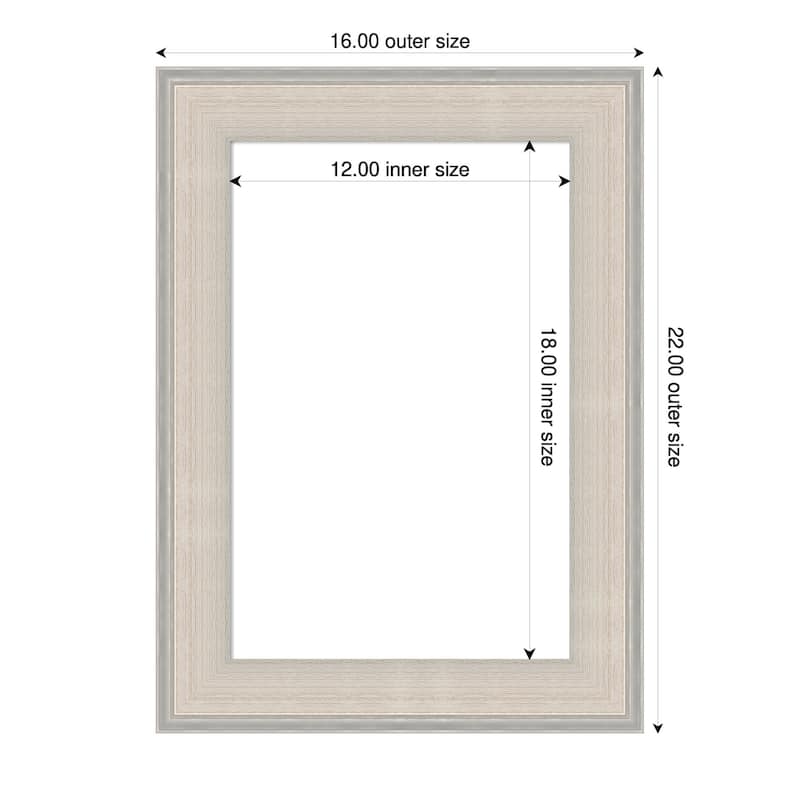 Amanti Art Cottage White Silver Framed Dry Erase Magnetic Board - 16 x 22 in
