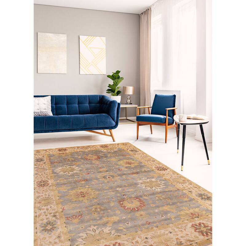 ECARPETGALLERY Hand-knotted Jules Serapi Dark Grey Wool Rug - 9'9 x 13'8