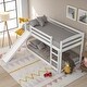 preview thumbnail 11 of 29, Low Bunk Beds with Ladder,Twin over Twin Bunk Bed with Convertible Slide and Ladder