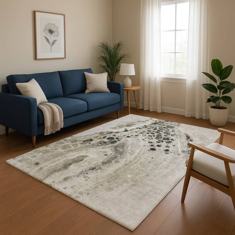 Premium Washable Super Soft Abstract Chic Mayfield Rug - Taupe - 5' x 7'6"