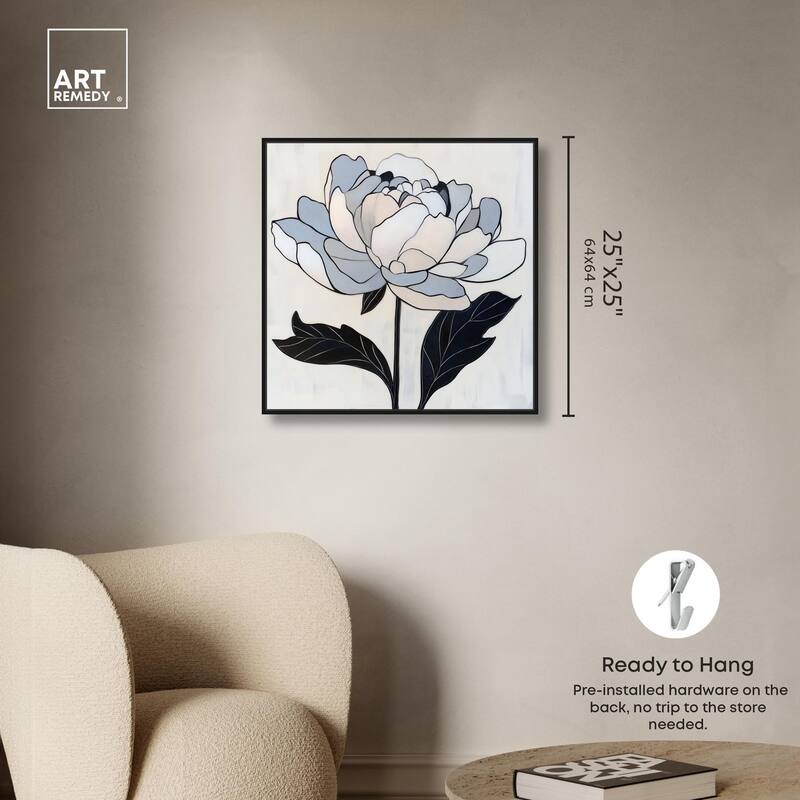 Gray Scale Flower I Canvas by Art Remedy