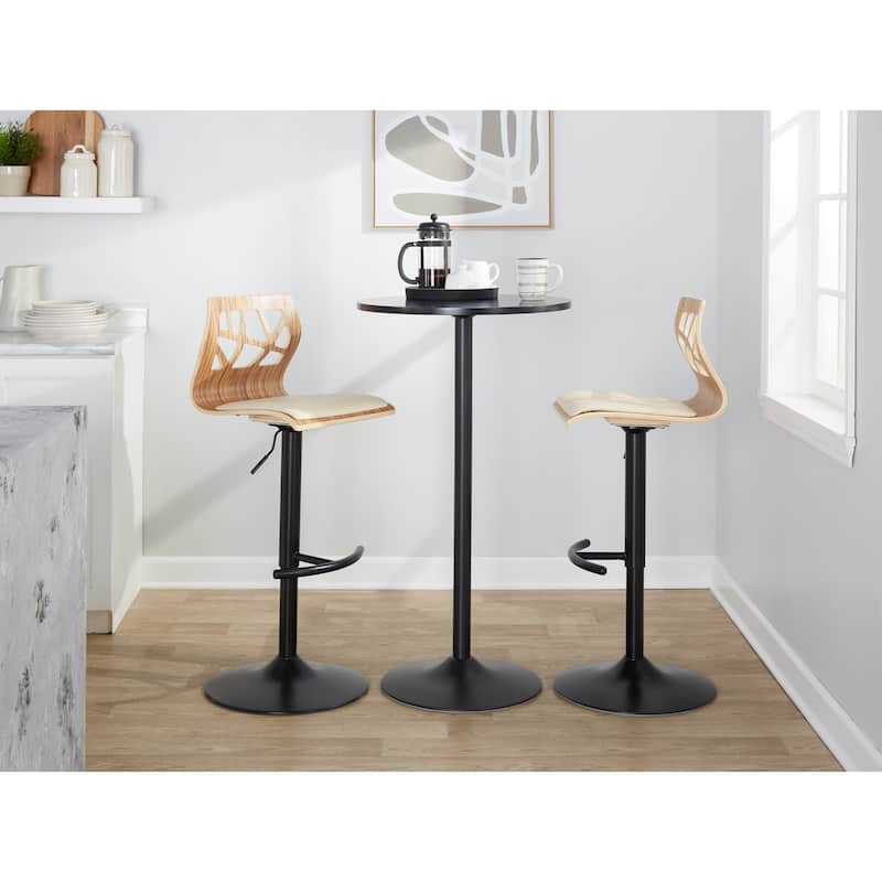Carson Carrington Sala Adjustable Bar Stool with Rounded T Footrest (Set of 2)