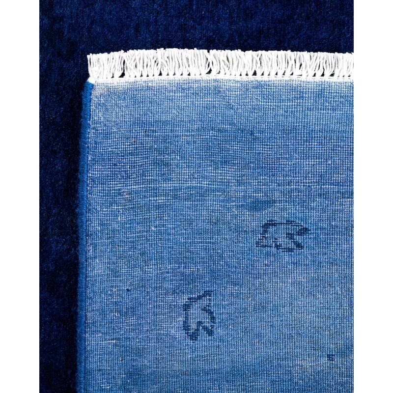 Fine Vibrance One-of-a-Kind Hand-Knotted Runner Rug - Blue, 6' 2" x 14' 5" - 6' 2" x 14' 5"