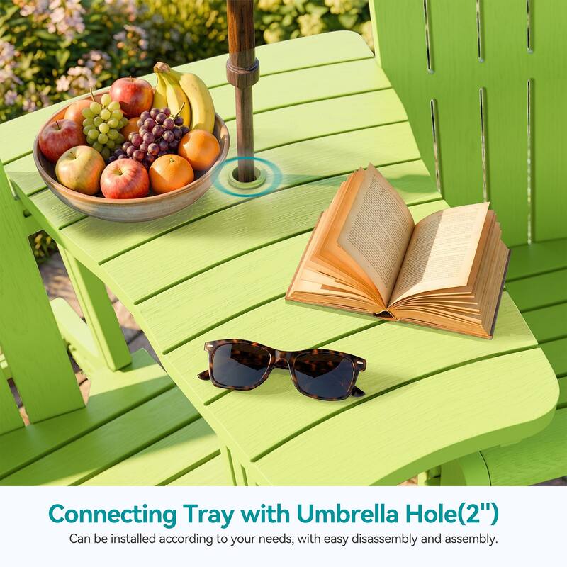 Outdoor All Weather Adirondack Chairs with Movable Footrests, Set of 5/3.