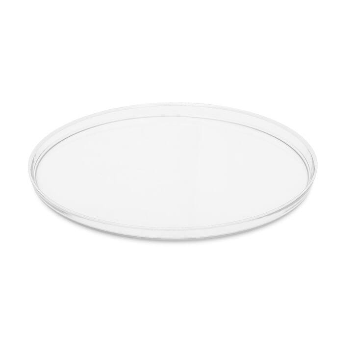 Set Of four 13"D Glass Chargers with Colored Rim - White
