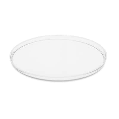Set Of four 13"D Glass Chargers with Colored Rim