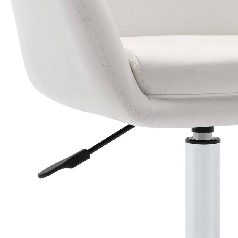 Modern Adjustable Round Swivel Jumbo Size Faux Leather Accent Chair