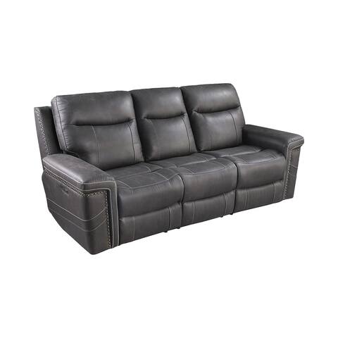Faux Suede Upholstered Power Sofa, Charcoal