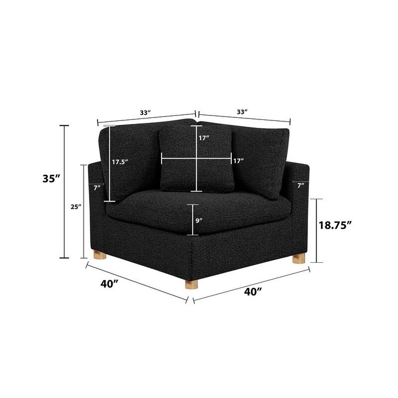 Best Quality Furniture 4-Piece Sectional Boucle Fabric