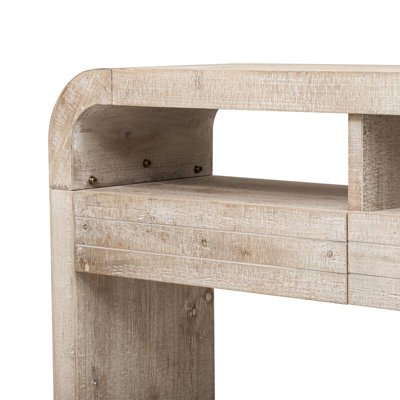 52 Inch Retro Style Console Table with Large Drawers