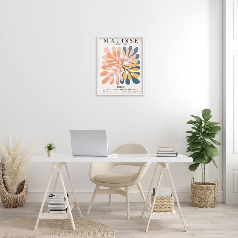 Stupell Classical Matisse Painting Cut Out Forms Traditional Abstract Framed Wall Art