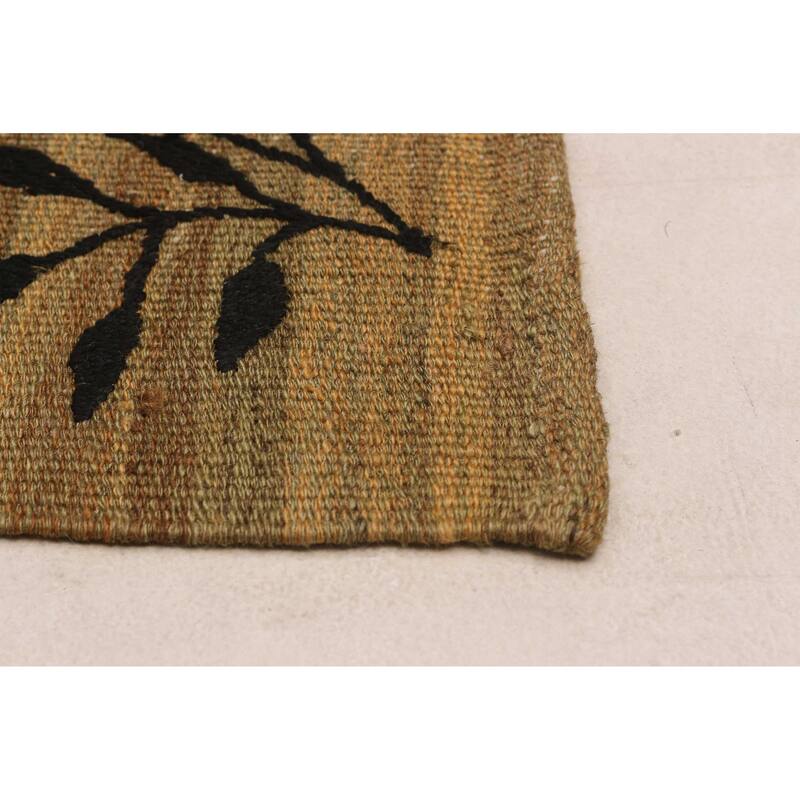 ECARPETGALLERY Flat-Weave Ankara FW Brown Silk, Wool Kilim - 8'6 x 9'6