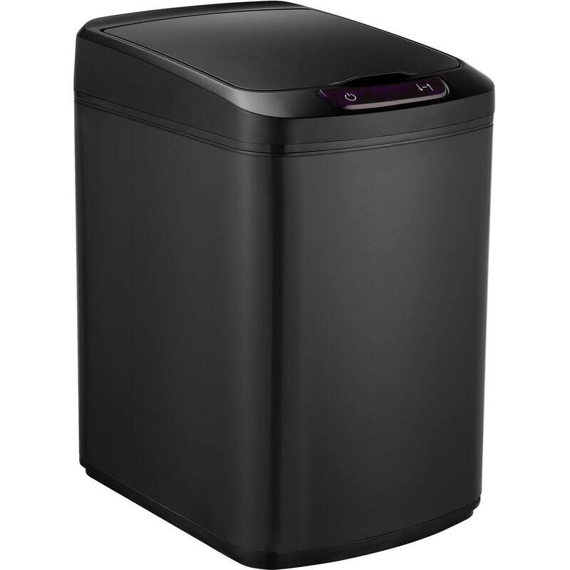 Hanover 9-Liter / 2.3-Gallon Trash Can with Sensor Lid in Black