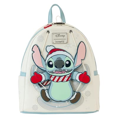 Disney Stitch Holiday Snow Angel Glitter Mini Backpack