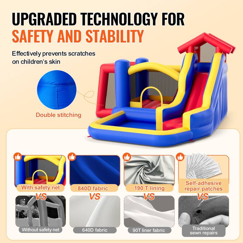 Inflatable Bounce House Family Backyard Bouncy Castle, for Kid Ages