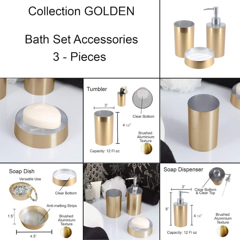 Brushed Gold Bathroom Accessory Set