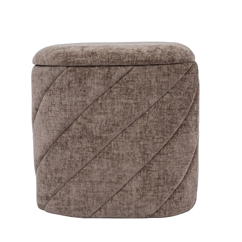 Square Diagonal Tufted Folding Storage Ottoman with Reversible Lid
