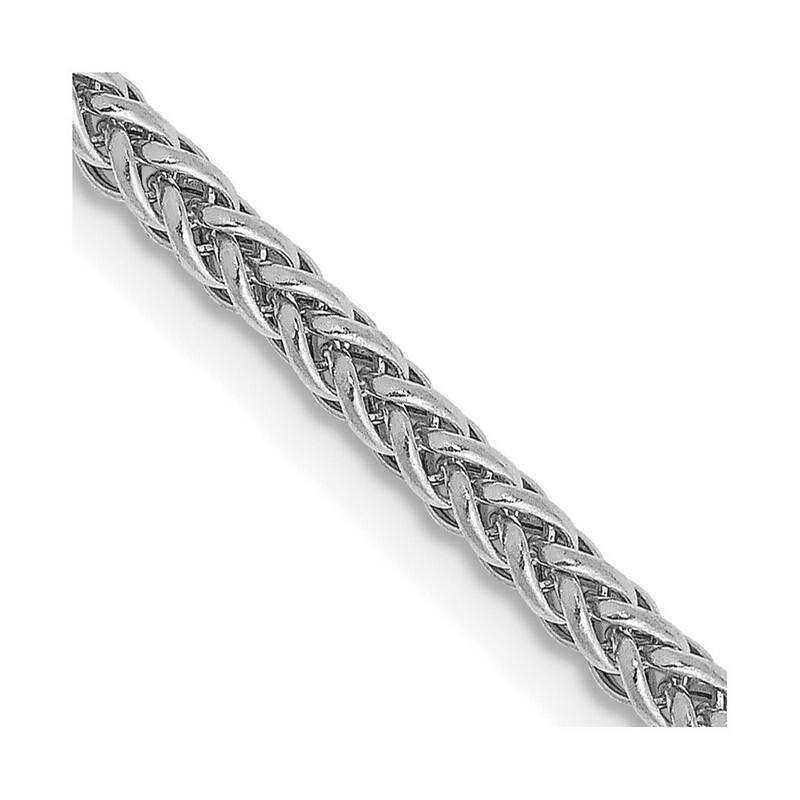 Curata 14k White Gold 2.35mm Semi-solid Triple-wire Wheat Chain Necklace Options: 16 18