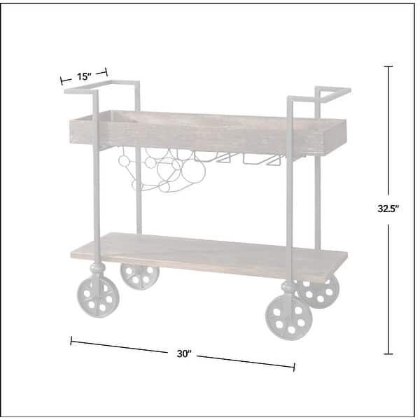 dimension image slide 1 of 5, FirsTime & Co. Factory Row Industrial Farmhouse Wheeled Bar Cart