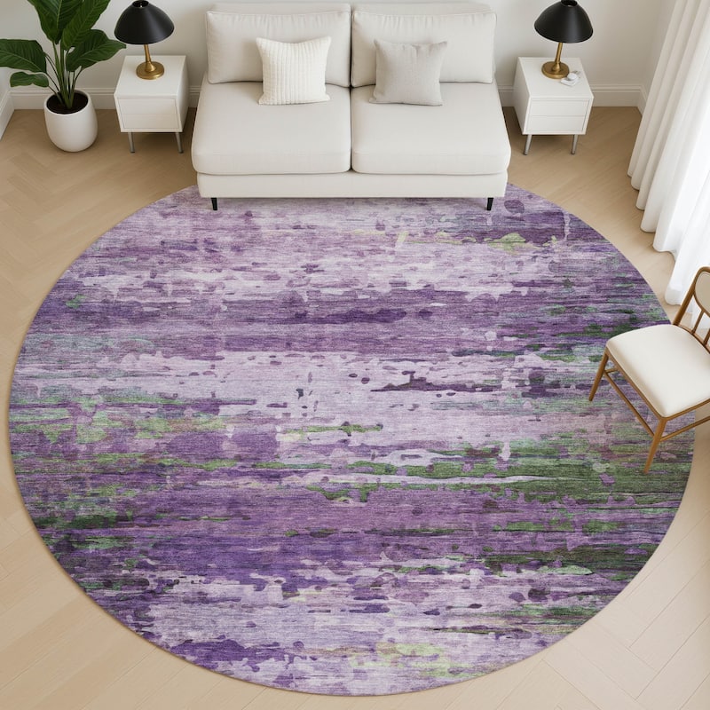 Premium Washable Super Soft Abstract Ombre Mayfield Rug - Purple - 8' x 8'