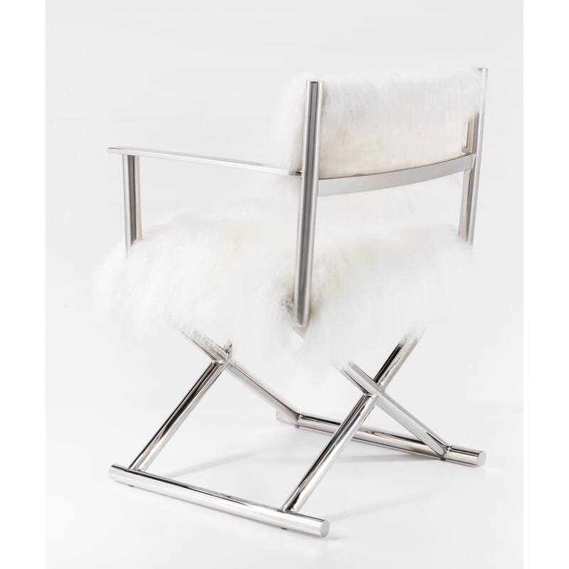 Pasargad Home Paris Love Director's Chair, Ivory - 18"W x 23.5"L x 31"H