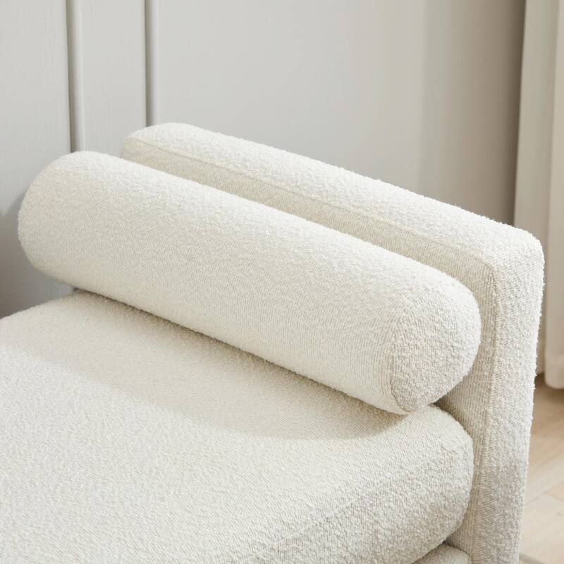 ​66" Upholstered Storage Bench - PU with Bolster Pillows