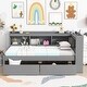 preview thumbnail 1 of 12, Rubber Wood Twin Loft Bed w/Storage Cabinet,Drawers and Pull Out Desk Grey - Twin