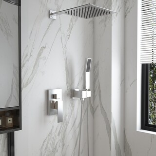 Shower Faucets Sets Complete with 12-Inch Rain Shower Head, Handheld Shower Head Wall Mounted