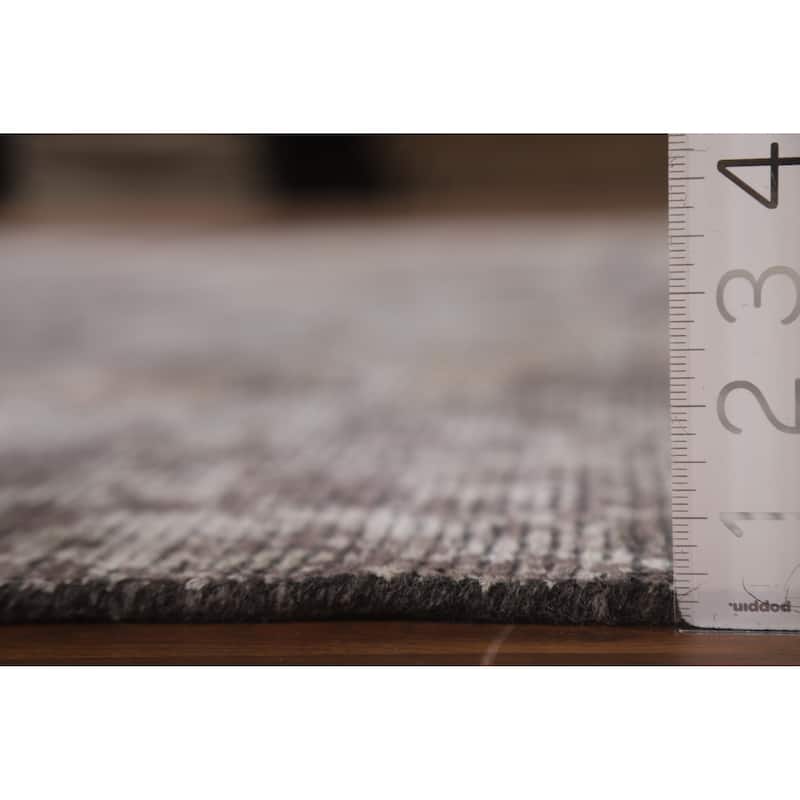 Beige Modern Area Rug Handmade Wool Carpet - 8'0"x 11'4"