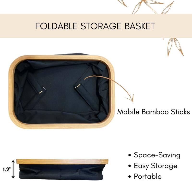 Rectangular Foldable Storage Basket - 15 L x 10 W x 6 H