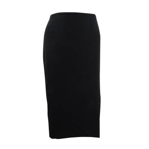 Tahari ASL Women's Slit-Front Pencil Skirt 6, Black - 6