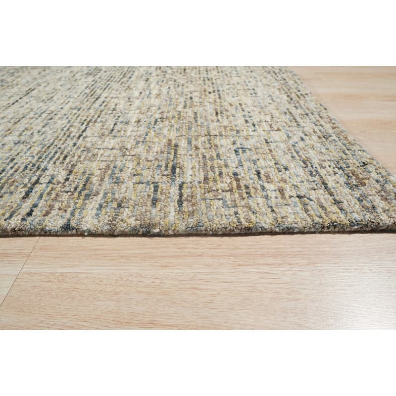 Hand-Tufted Wool Modern Tufted Loop Rug, 5' x 8', Light Green Area Rug, Stylish Soft Texture for Elegant Interiors - L