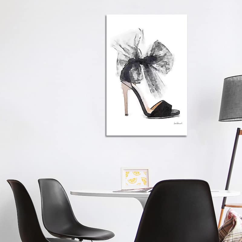 iCanvas "Fashion Shoe In Black Sheer" by Amanda Greenwood Canvas Print - 40x26x1.5