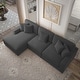 preview thumbnail 8 of 132, 118" W Corduroy L-shape Modular Sectional Sofa with Pillows