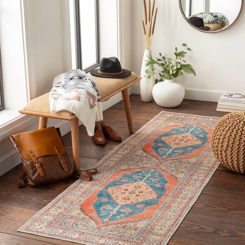 Livabliss Alaiya Traditional Medallion Machine Washable Area Rug