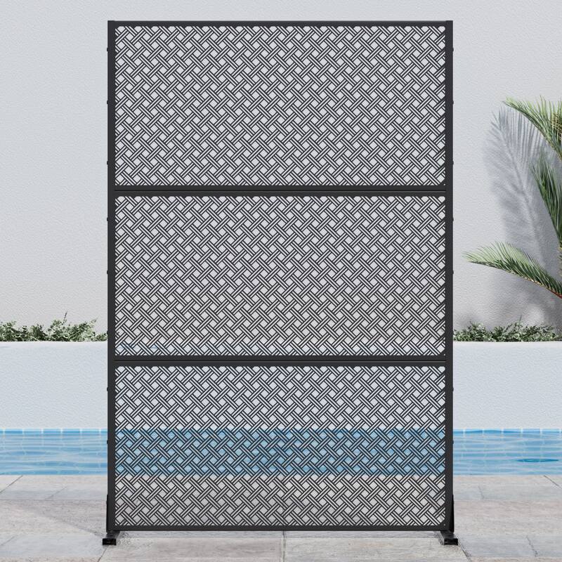 Outdoor Privacy Screen Metal Privacy Screen Panel Free Standing - 72*47