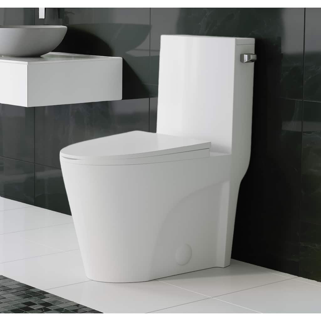 St. Tropez One Piece Elongated Toilet Right Side Flush 1.28 gpf