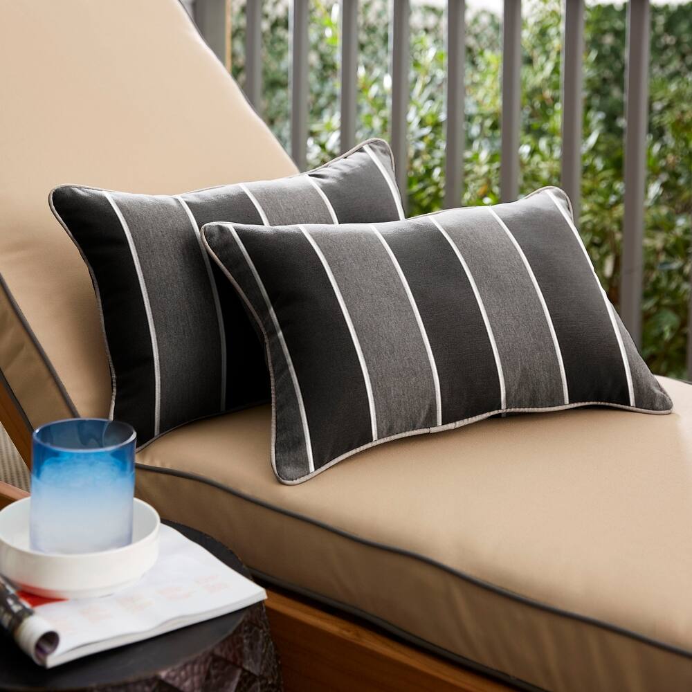 Sunbrella Peyton Granite/ Cast Silver Indoor/ Outdoor Pillow Set