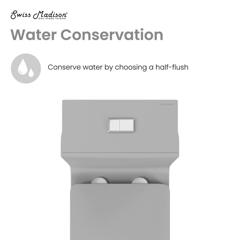 Concorde One Piece Square Toilet Dual Flush In Matte Grey 1.1/1.6 Gpf - 26.06" x 13.98" x 29.21"
