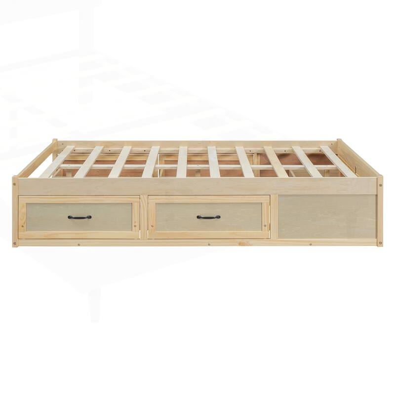Sophisticated Platform Bed with Abundant Storage and Stylish Design