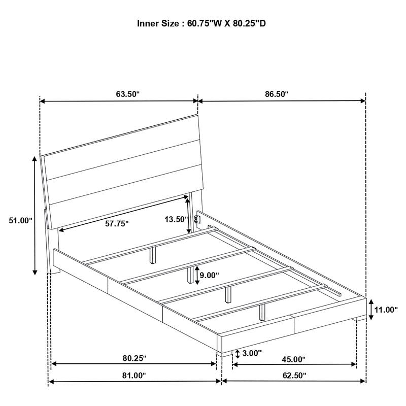 Dulcey White High Gloss 4-piece Queen Bedroom Set