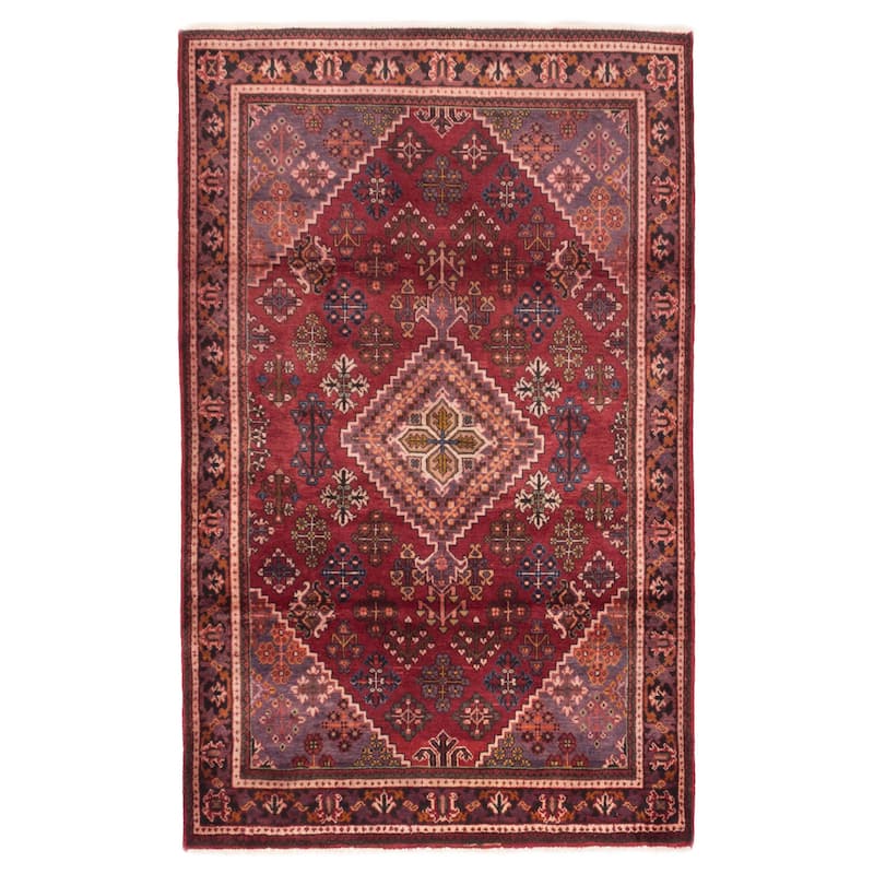 ECARPETGALLERY Hand-knotted Andelz Dark Red Wool Rug - 4'4 x 7'0